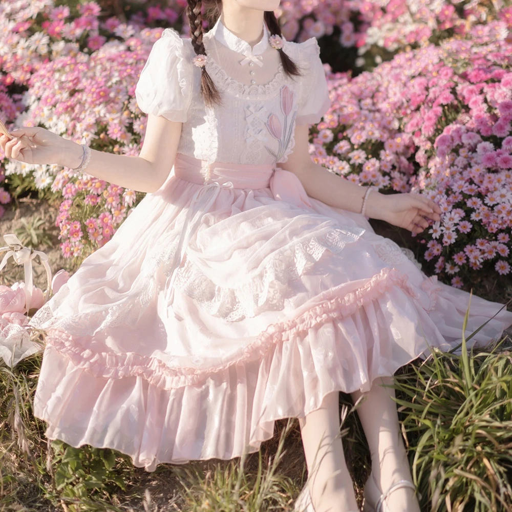 Pink and White Lolita Fashion