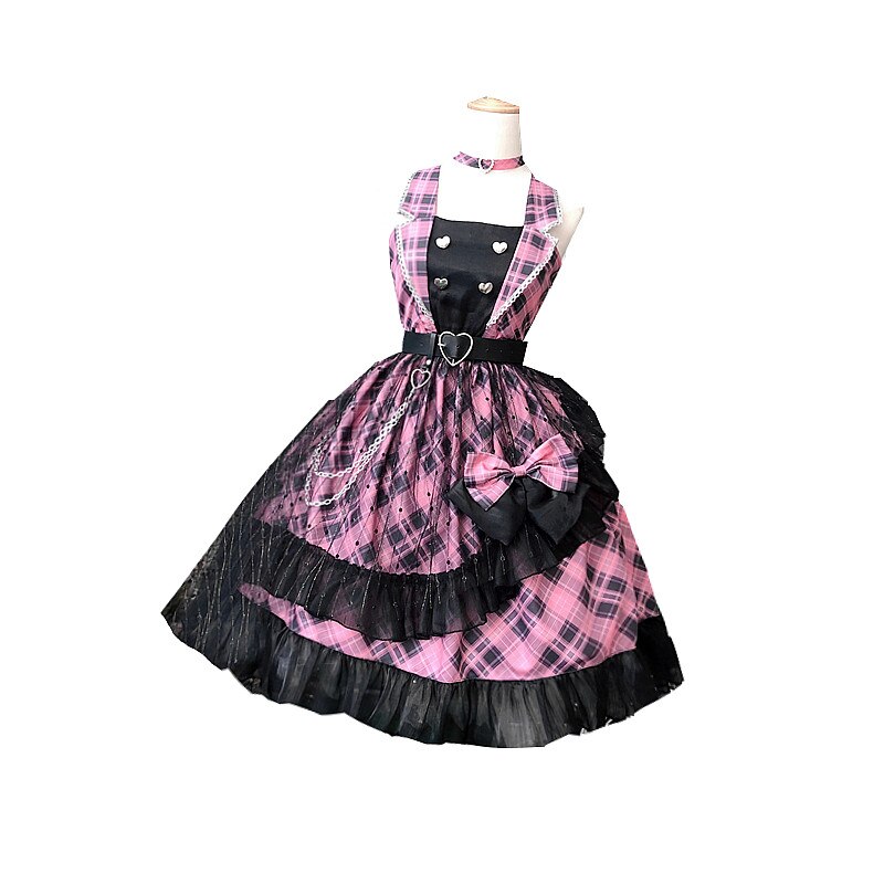 Pink and Black Lolita Fashion