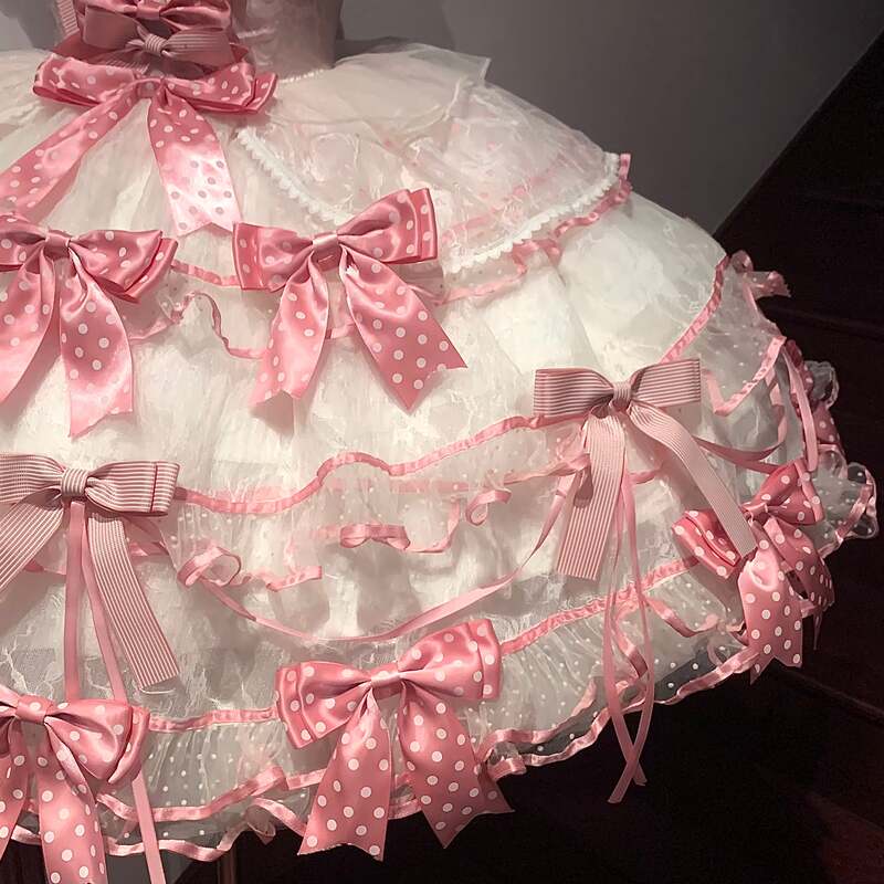 pink and white lolita dresses