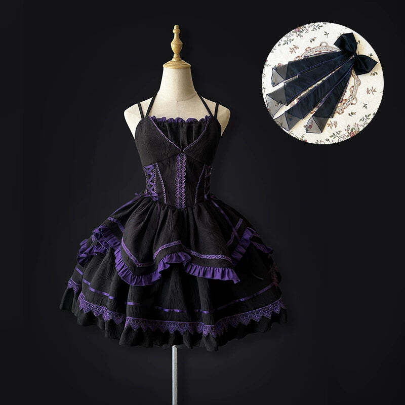 black and purple lolita dresses