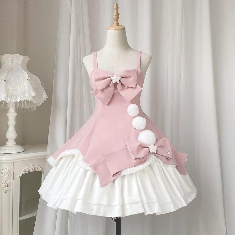 pink and white lolita dresses