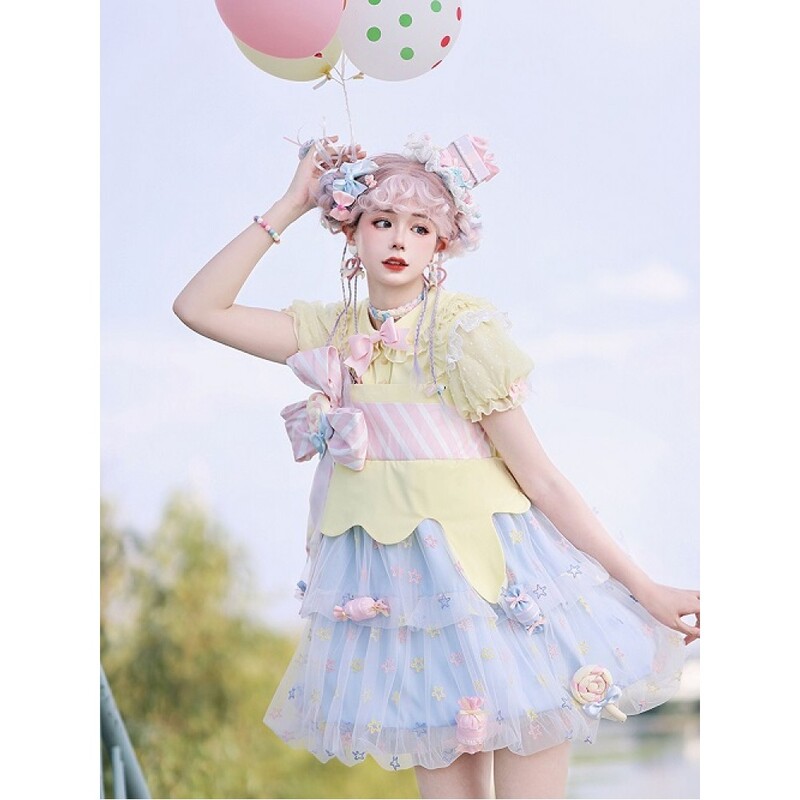 lolita corset cotton blend fit dress