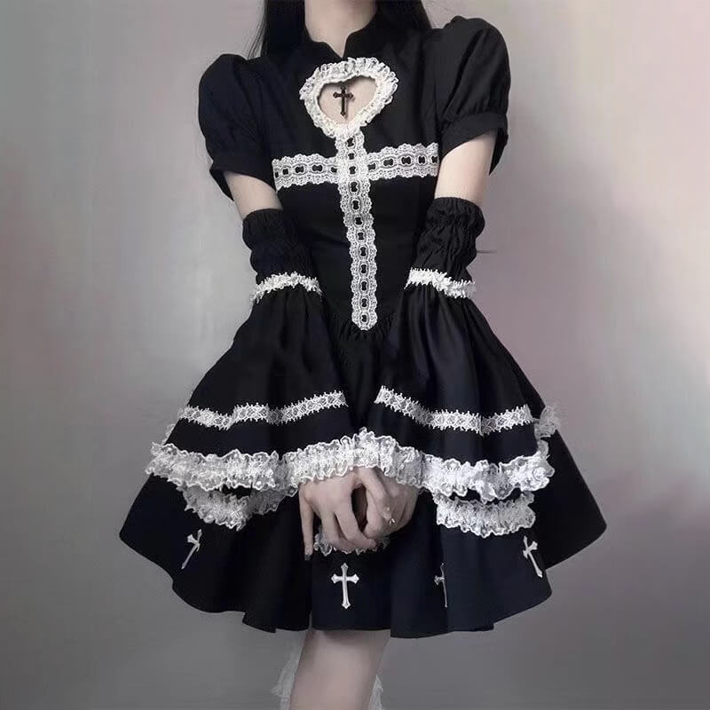 lolita corset cotton blend fit dress